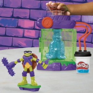 Play Doh Povestiri Cu Testoase Ninja Adolescente Mutante Set Plastelina Statie De Mutatii - Img 5