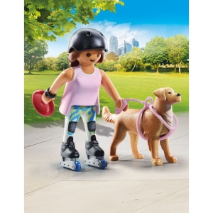 Playmobil - Figurina patinatoare cu animalut de colectie caine Retriever - Img 5