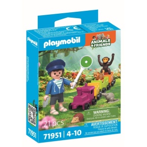 Playmobil - Jucarie de rol Plimbarea animalelor cu locomotiva - Img 2