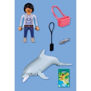 Playmobil - Jucarie de rol Vizitatoare zoo si delfin - Img 4