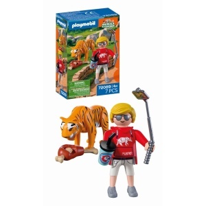 Playmobil - Jucarie de rol Vizitator zoo si tigru