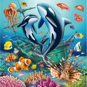 Puzzle animale in lumea subacvatica 3x49 piese - Img 3