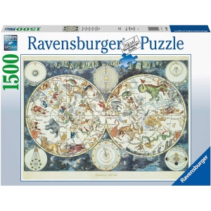Puzzle Harta Lumii Creaturi Fantastice, 1500 Piese