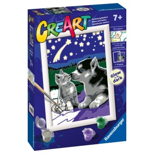 Ravensburger - CreArt pictura pe numere pentru copii prieteni care stralucesc in intuneric - Img 2