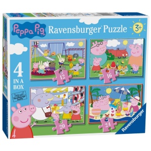 Ravensburger - Puzzle Peppa Pig 4 buc in cutie 12 16 20 24 piese - Img 2