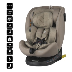 Scaun auto iSize 40-150 cm Coccolle Nova Sand beige+Coccolle protectie bancheta auto mica - Img 4