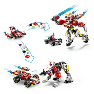 Set LEGO DREAMZzz - Robotul tigru al lui Cooper si masina hot rod a lui Zero (71497) - Img 7