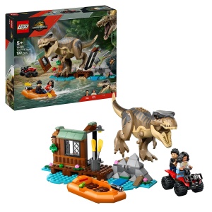 Set LEGO Jurassic World - Evadare pe rau din calea unui T. rex (76975)