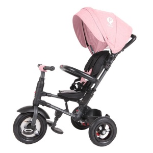 Tricicleta cu roti de cauciuc Qplay Rito Rubber Roz - Img 3