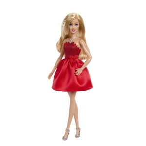 Barbie Papusa Barbie Colectie Aniversara 80 De Ani Blonda Cu Rochie Rosie Rubin - Img 5