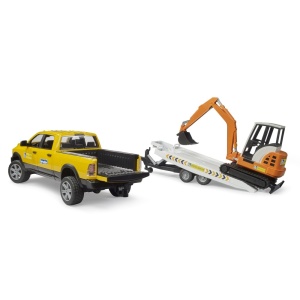 Bruder Masina RAM 2500 cu remorca si mini excavator - Img 4