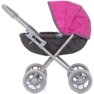 Carucior pentru papusi Chipolino Daisy grey pink linen - Img 2