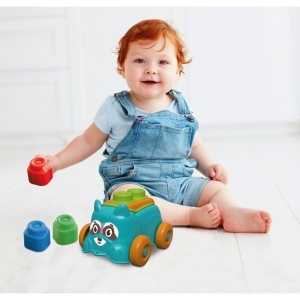 Clementoni - Jucarie educationala Soft Clemmy catel albastru cu cuburi moi - Img 4