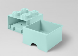 Cutie depozitare LEGO 2x2 cu sertar, aqua - Img 3