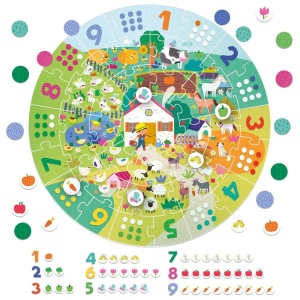 Headu - Puzzle mare rotund cu numere - Img 2