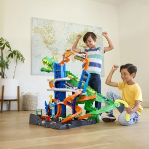 Hot Wheels City Set De Joaca Garaj T Rex Suprem Cu 2 Masinute Incluse - Img 8