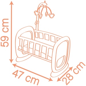 Leagan pentru papusa Smoby Baby Nurse Baby's Cot cu carusel - Img 2