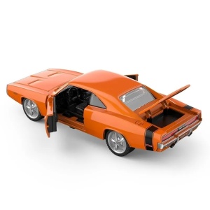 Masinuta Metalica Dodge Charger R/T 1970 Portocaliu Scara 1 La 36 - Img 6