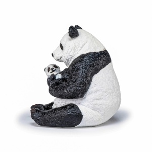 Papo Figurina Urs Panda Sezand Cu Pui In Brate - Img 6