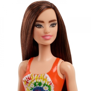 Papusa Barbie Satena Cu Costum De Baie Portocaliu - Img 4