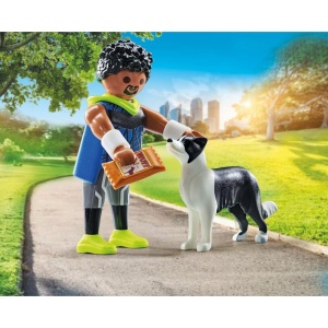 Playmobil - Figurina alergator cu animalut de colectie caine Border Collie - Img 4