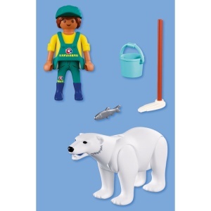 Playmobil - Jucarie de rol Ingrijitor zoo si urs polar - Img 4
