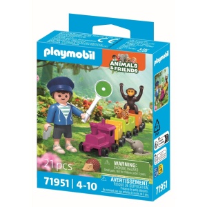 Playmobil - Jucarie de rol Plimbarea animalelor cu locomotiva - Img 3