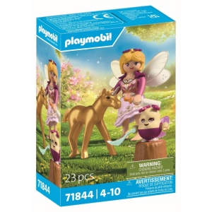 Playmobil - Jucarie de rol Pui de unicorn auriu si zana - Img 2