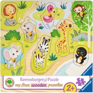 Primul Meu Puzzle Din Lemn Zoo, 8 Piese
