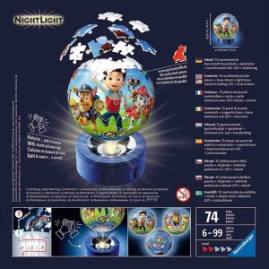 Puzzle 3D Patrula De Noapte A Catelusilor, 72 Piese - Img 3