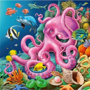 Puzzle animale in lumea subacvatica 3x49 piese - Img 4