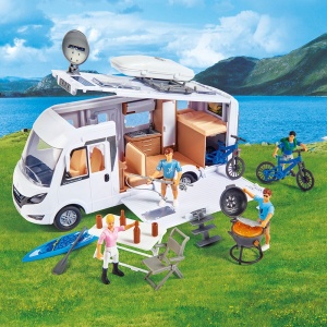 Rulota Dickie Toys Camper Hymer Camping Van Class B cu figurina si accesorii - Img 6