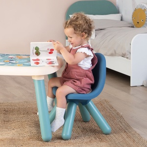 Scaunel cu spatar pentru copii Smoby Little albastru - Img 4