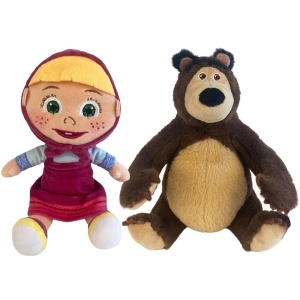 Set 2 jucarii din plus Masha (18 cm ) si Ursul (20 cm)