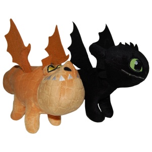 Set 2 jucarii din plus Toothless 25 cm si Meatlug 21 cm, How to train your dragon - Img 2