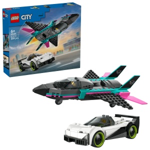Set LEGO City - Avion cu reacție vs mașină (60489)