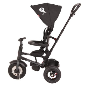 Tricicleta cu roti de cauciuc Qplay Rito Rubber Negru - Img 2