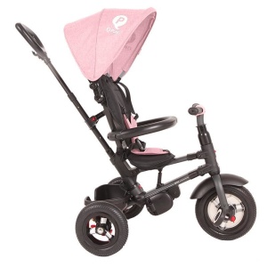 Tricicleta cu roti de cauciuc Qplay Rito Rubber Roz - Img 4