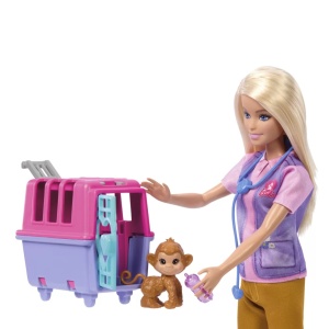 Barbie You Can Be Set Papusa Cu Doua Animalute Din Jungla - Img 5