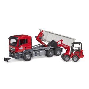 Bruder camion Man TGS cu container roll off si incarcator compact Schaffer - Img 2