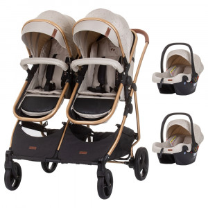 Carucior gemeni Chipolino Duo Smart 3 in 1 sand - Img 1