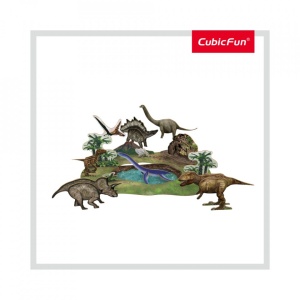 Cubic Fun - Puzzle 3D+Brosura-Parcul Dinozaurilor 43 Piese - Img 5