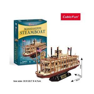 Cubic Fun - Puzzle 3D Nava Mississippi Steamboat Usa 142 Piese - Img 3