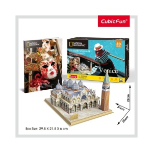 Cubic Fun - Puzzle 3D si Brosura-Piata San Marco 107 Piese - Img 3