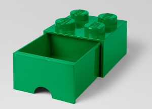 Cutie depozitare LEGO 2x2 cu sertar, verde - Img 2