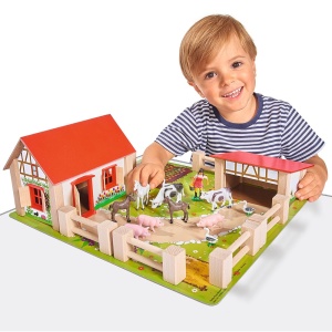 Ferma din lemn Eichhorn 39x36x14 cm cu accesorii - Img 6