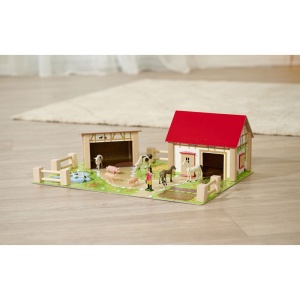 Ferma din lemn Eichhorn 51x36x17 cm cu 20 accesorii - Img 3