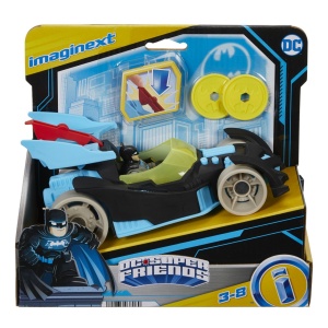 Fisher Price Imaginext Dc Super Friends Vehicul Cu Figurina Batman Cu Costum Gri - Img 1