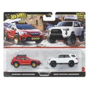 Hot Wheels Premium Set 2 Masinute Metalice Subaru Crosstrek Si Toyota 4Runner 2018 Scara 1 La 64