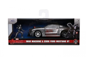 Jada Marvel Masinuta Metalica Ford Mustang Scara 1:32 Si Figurina Metalica War Machine - Img 2